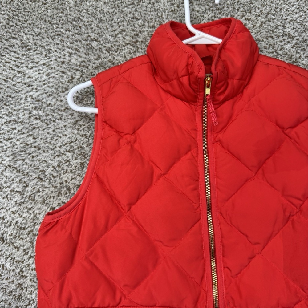 Woolrich Vest Women's Size Small Red Quilted Duck Down Puffer Full Zip Pockets - Picture 5 of 15